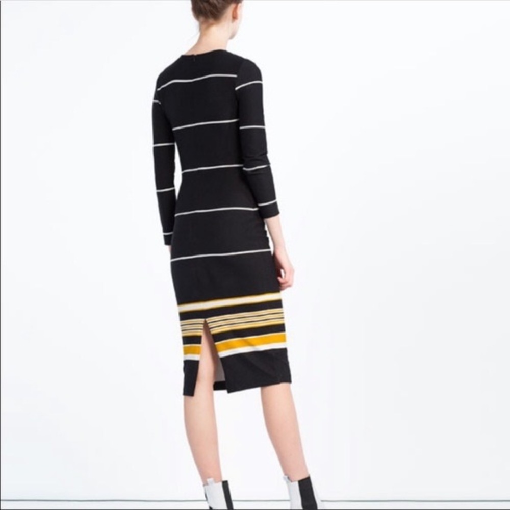 Zara Trafaluc Collection Below the Knee Straight Zip-up Dress Size Large - Picture 3 of 5